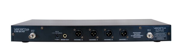 QUAD TRUE-DIVERSITY PROFESSIONAL DIGITAL WIRELESS PLL MICROPHONE SYSTEM WITH FOUR HANDHELD MICROPHON